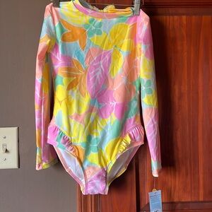 New Girls one piece Colorful Bathing suit- Size Small 6/7 Cat & Jack